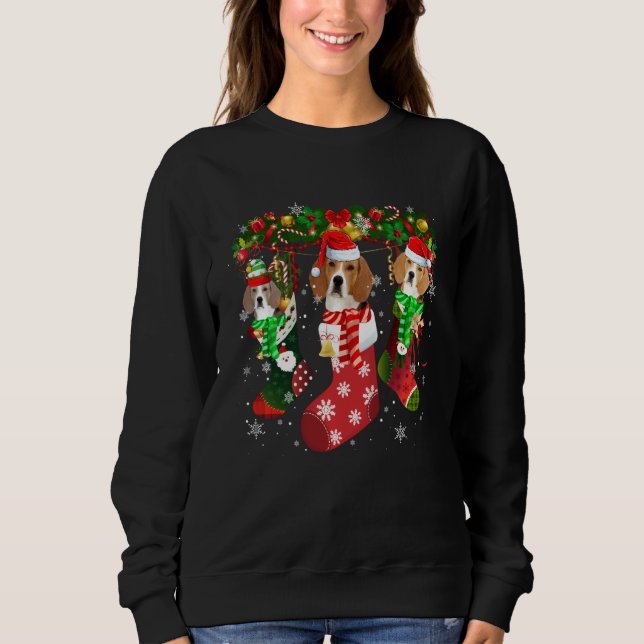 Sudadera Tres Beagle Navidad Tree Tees (Anverso)