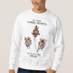 Sudadera Tres corazones sagrados de Jesús María José, JMJ,