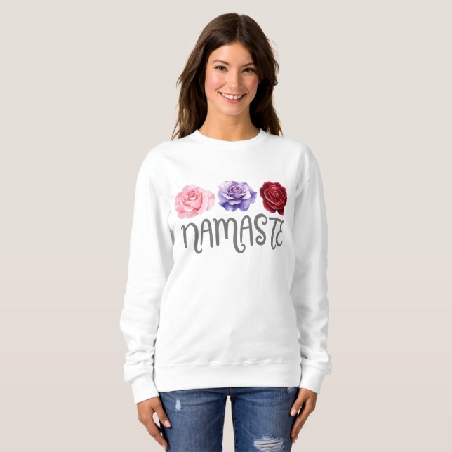 Sudadera Tres flores: Namaste (Anverso completo)
