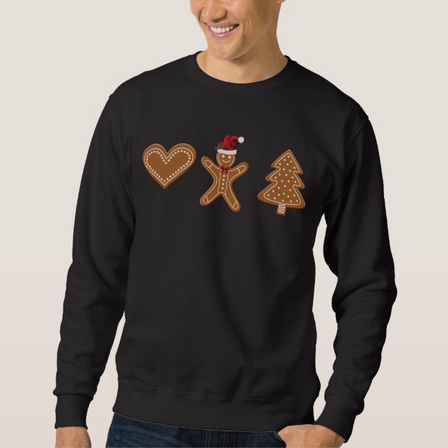 Sudadera Tres formas de galletas de jengibre de Navidad (Anverso)