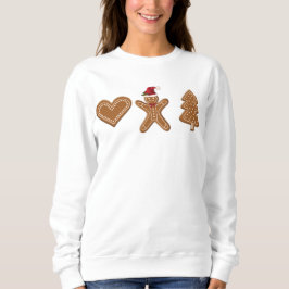 Sudadera Tres formas de galletas de jengibre de Navidad
