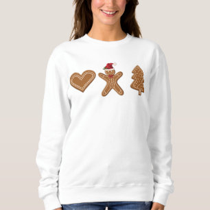 Sudadera Tres formas de galletas de jengibre de Navidad