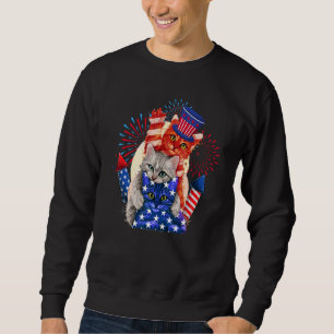 Sudadera Tres Gatos Gorra De La Bandera Estadounidense Fueg