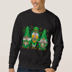 Sudadera Tres Gnome afortunado Shamrock Beer Saint Pat