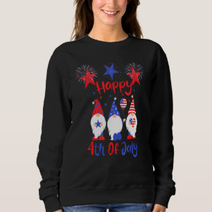 Sudadera Tres Gnome Feliz 4 De Julio Fuego Estadounidense F