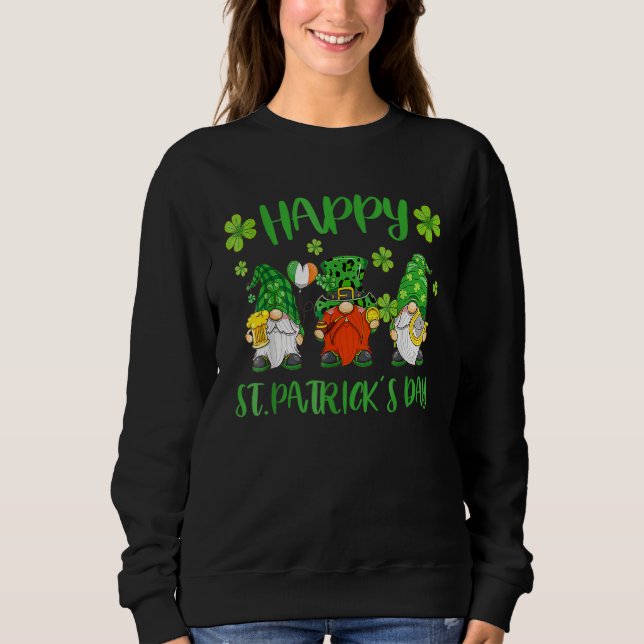 Sudadera Tres Gnomes Con El Leopardo De Shamrock Plaid St P (Anverso)
