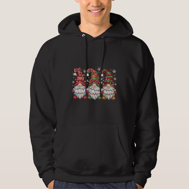 Sudadera Tres Gnomos Buffalo Cuadros Rojos Navidad (Anverso)