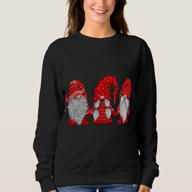 Sudadera Tres gnomos con Navidades de trajes rojos - Wi col (Anverso)