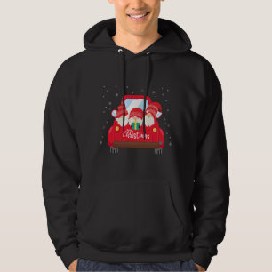 Sudadera Tres gnomos en Camión Rojo con Feliz Navidad