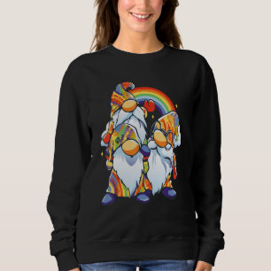 Sudadera Tres gnomos hippies, gnomo de la paz, corbata retr