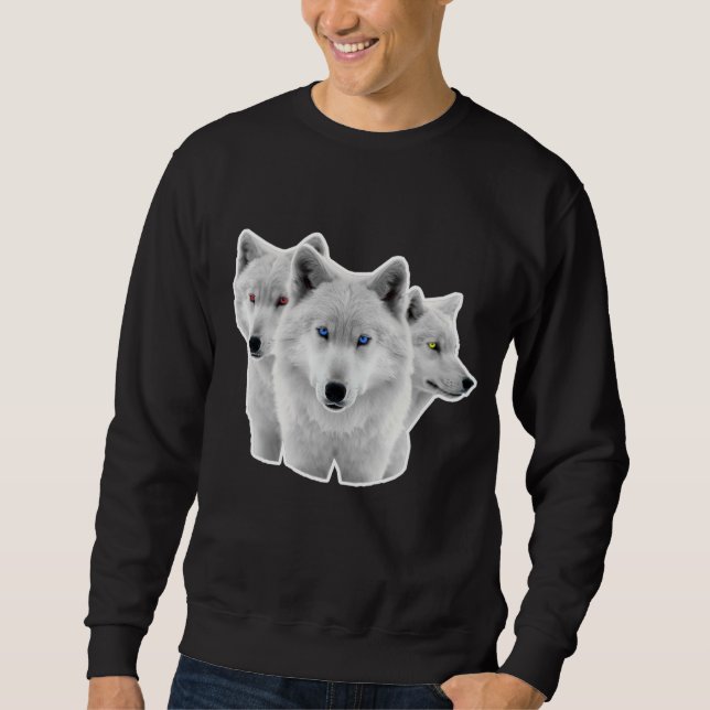 Sudadera Tres Lobos Blancos (Anverso)