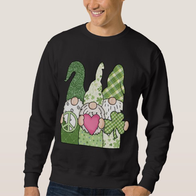 Sudadera Tres nómadas hippie St Patricks Day Peace Love Sha (Anverso)