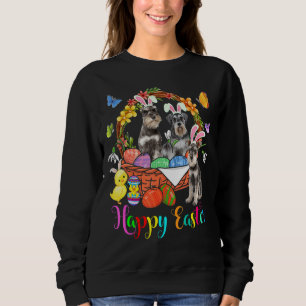 Sudadera Tres Perros Bunny Schnauzer En La Cesta De Huevos