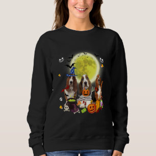 Sudadera Tres perros de raza Basset Hound Bruja Momia Espan