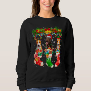 Sudadera Tres perros pit bull elfos renos de Santa en Navid