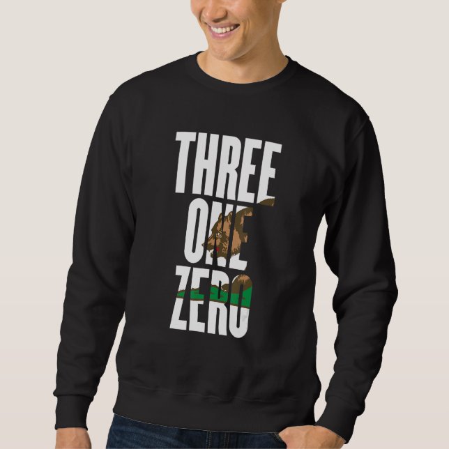 Sudadera Tres Uno Cero 310 Código de Área Los Ángeles Calif (Anverso)
