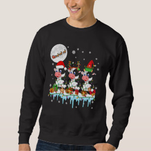 Sudadera Tres Vacas Elfas Reno de Santa Navidad Trineo de S