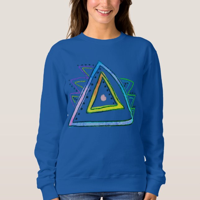Sudadera Triángulos Resumen Arte Usable (Anverso)