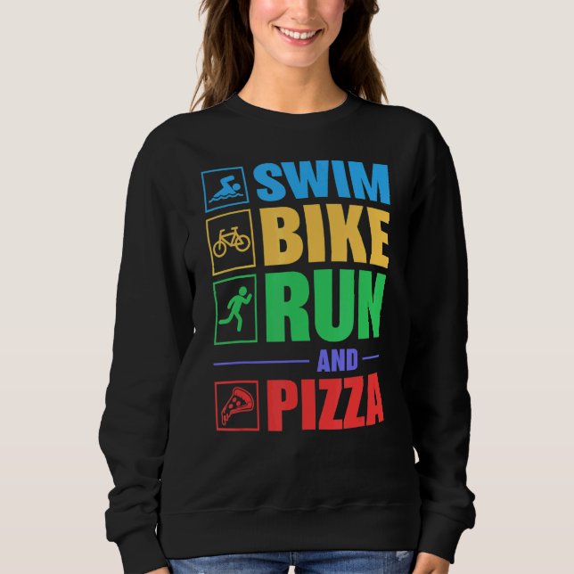 Sudadera Triathlon Swim Bicicleta Y Pizza (Anverso)