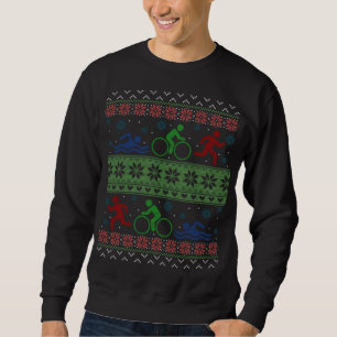 Sudadera Triatlón Bañar Bicicleta Corre Navidades Feo Dulce