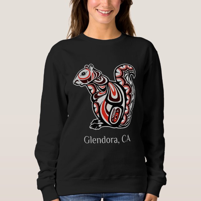Sudadera Tribal Squirrel Glendora CA PNW Native American (Anverso)