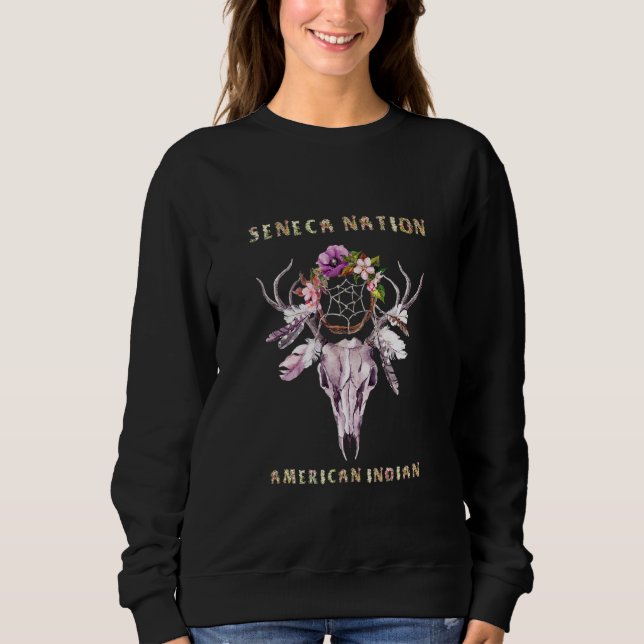 Sudadera Tribu india norteamericana Seneca Boho Floral Sk (Anverso)