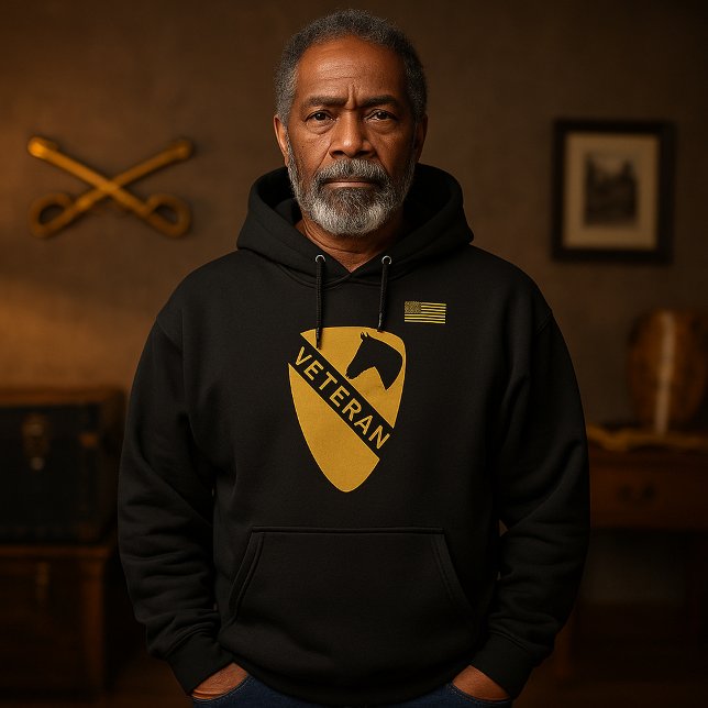 Sudadera Tributo al veterano de la 1.ª División de Caballer (1st Cavalry Division Veteran Tribute Black Hoodie)