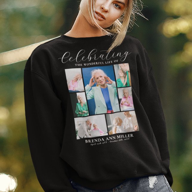Sudadera Tributo funerario elegante de Collage de fotos T-S (Subido por el creador)