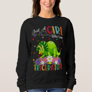 Sudadera Triceratops Dinosaurio  Solo Una Chica Que Ama Tri
