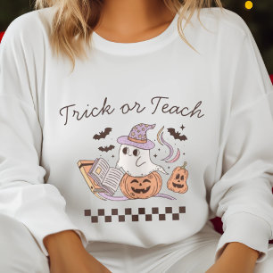 Sudadera Trick of Teach Halloween Book Boo Ghost Teacher