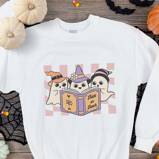 Sudadera Trick of Teach Halloween Book Boo Ghost Teacher (Subido por el creador)