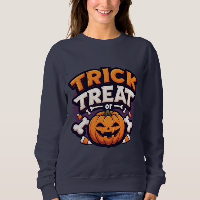 Sudadera Trick or Treat Halloween Pumpkin Jack-O'-Lantern (Anverso)