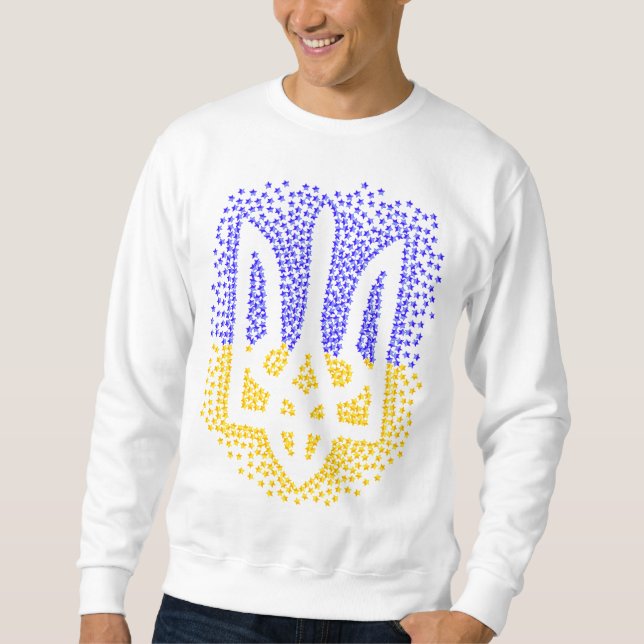 Sudadera tridente tryzub de la heráldica ucraniana dispersa (Anverso)