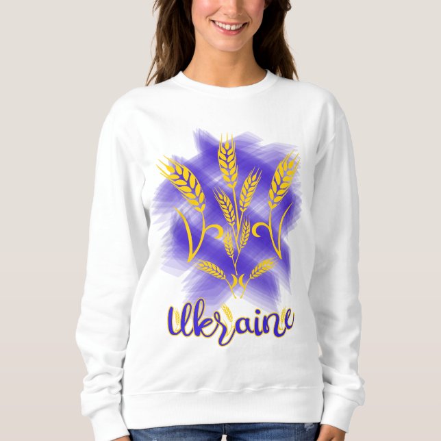 Sudadera Tridente ucraniano hecho de oído de trigo (Anverso)