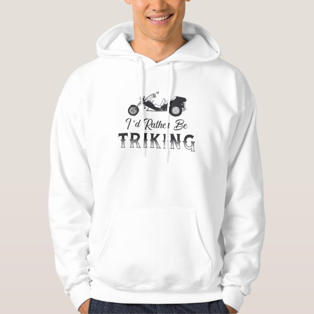 Sudadera Triker Preferiría Estar Triking Motor Trike Retro (Anverso)