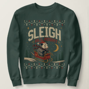 Sudadera Trineo toda la noche divertido oposum Navidad