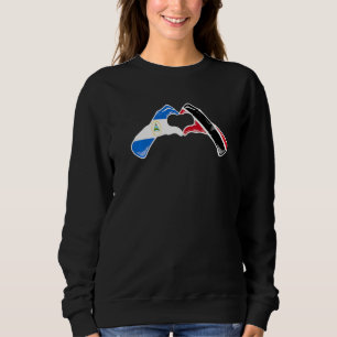 Sudadera Trinidad y Tobago Nicaragua Bandera Mezcla Corazón