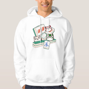 Sudadera Trío Kawaii de Gatos Jugando Mahjong