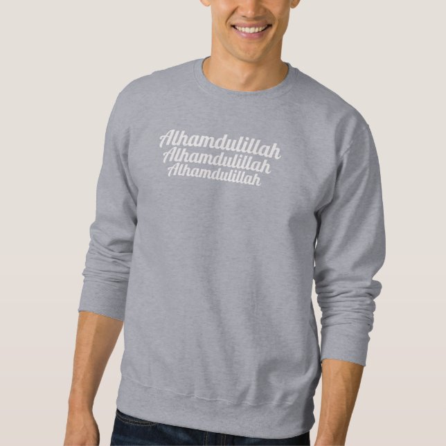 Sudadera Triple Alhamdulillah Gray (Anverso)