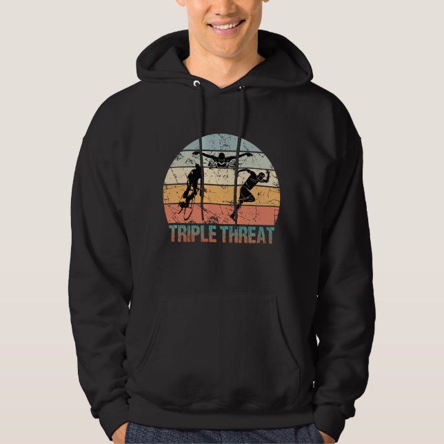 Sudadera Triple amenaza - Atleta Triatlón (Anverso)
