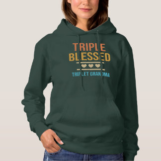 Sudadera Triple Blessed Triplet Grandma Grandkids Funny