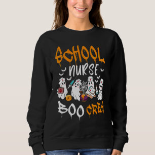 Sudadera Tripulación de Enfermera Escolar Boo Halloween Dis