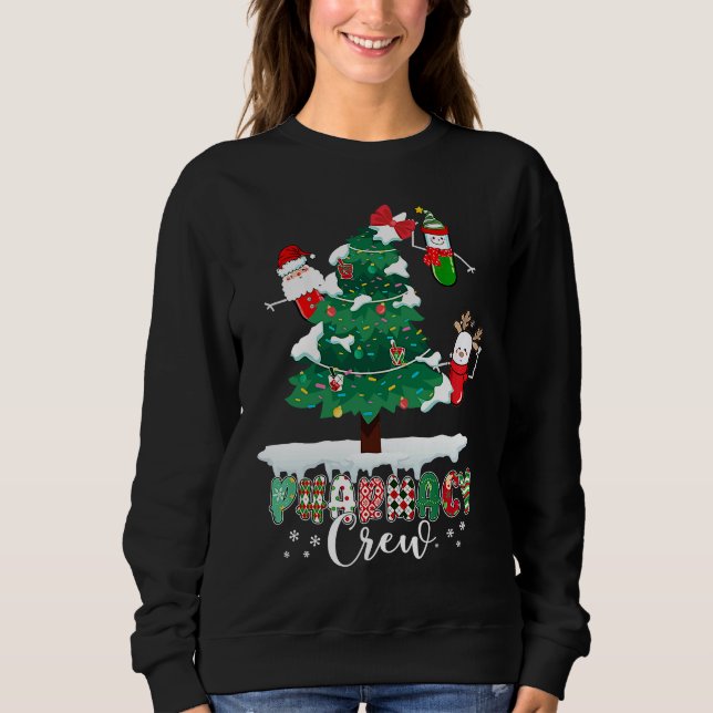 Sudadera Tripulación de Farmacia Navidad Pastillas Muñeco d (Anverso)