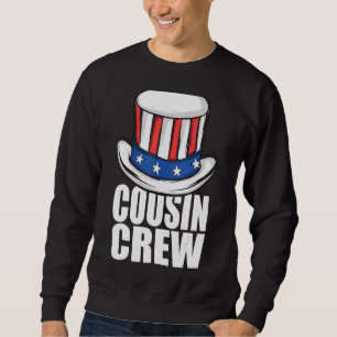 Sudadera Tripulación de primos 4 de julio Tío Sam Gorra