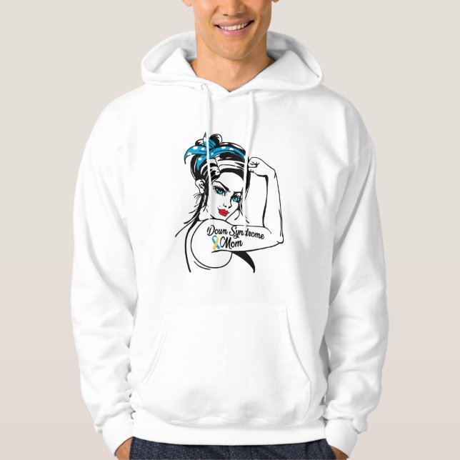 Sudadera Trisomy 21 Down Syndrome Mom Rosie The Riveter (Anverso)