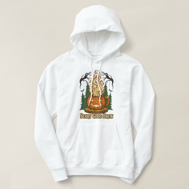 Sudadera Triste Bocina de Calabaza Buena Frena Café Hallowe (Diseño del anverso)
