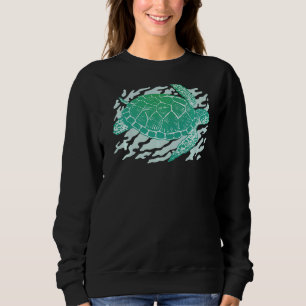 Sudadera Trombozo retro de cosecha de tortuga tribal hawaia