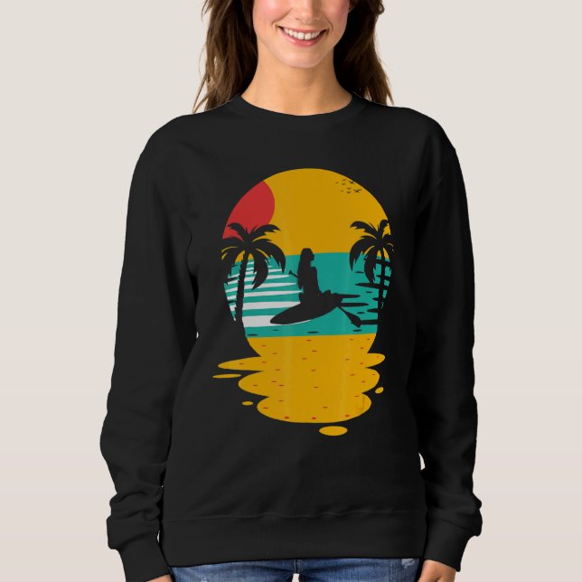 Sudadera Tropi De Paddleboarder De Puente De Atardecer (Anverso)