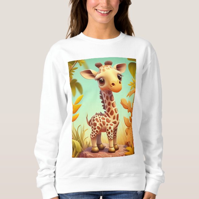 Sudadera Tropical Cute Baby Giraffe Cartoon-37560 (Anverso)