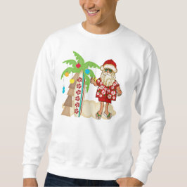 Sudadera tropical de Santa con árbol de palma